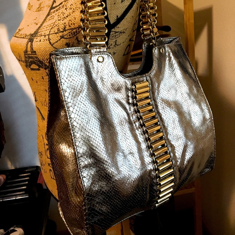 *SOLD Ted Baker London gorgeous gold leather tote!
